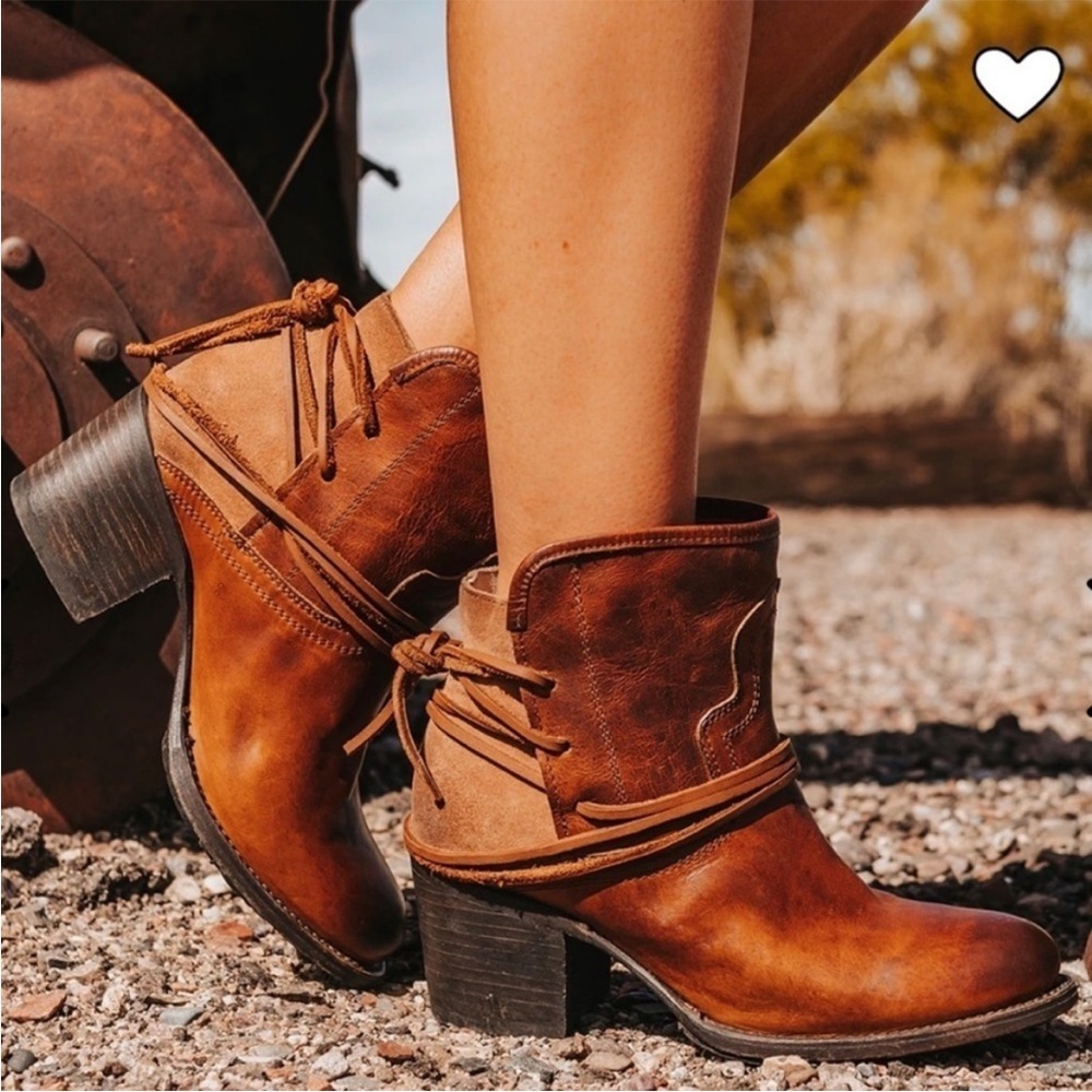 Freebird Casey bootie in Cognac